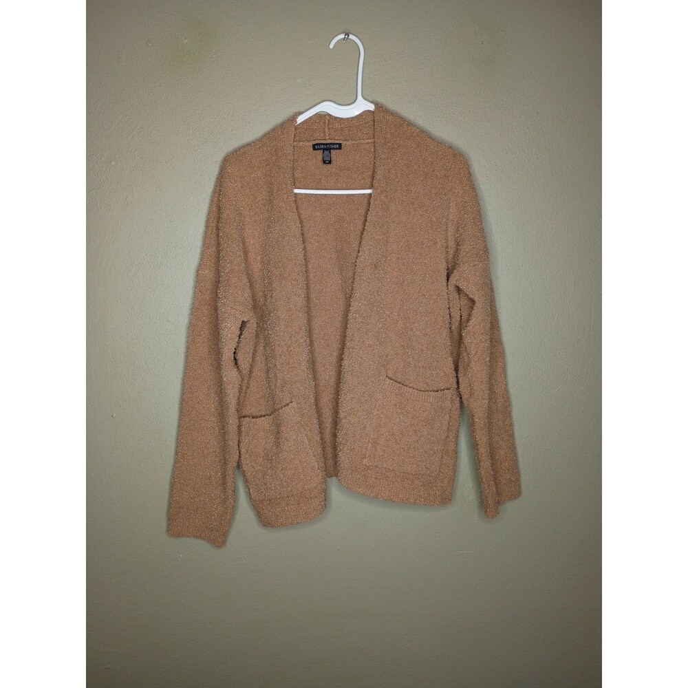 $298 Eileen Fisher Honey Organic Cotton Boucle Cardigan Size Small Textured